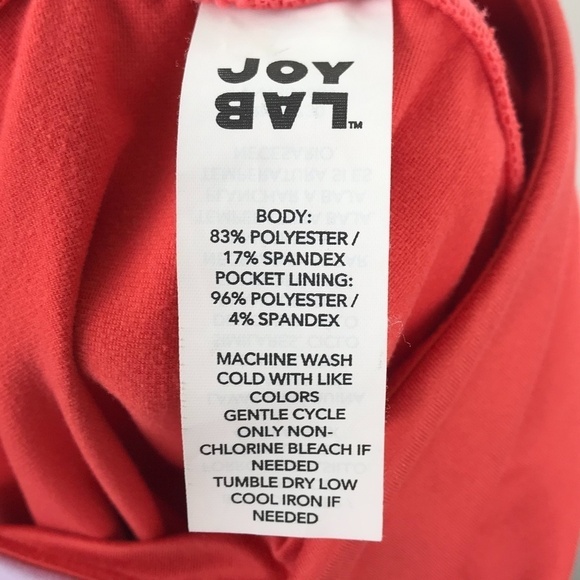 JoyLab 7/8 Coral Comfort Color Block Leggings- XS - Picture 10 of 10